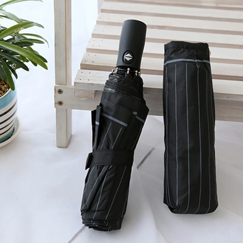 Business Men Automatic umbrella positioning Folding Striped Umbrellas