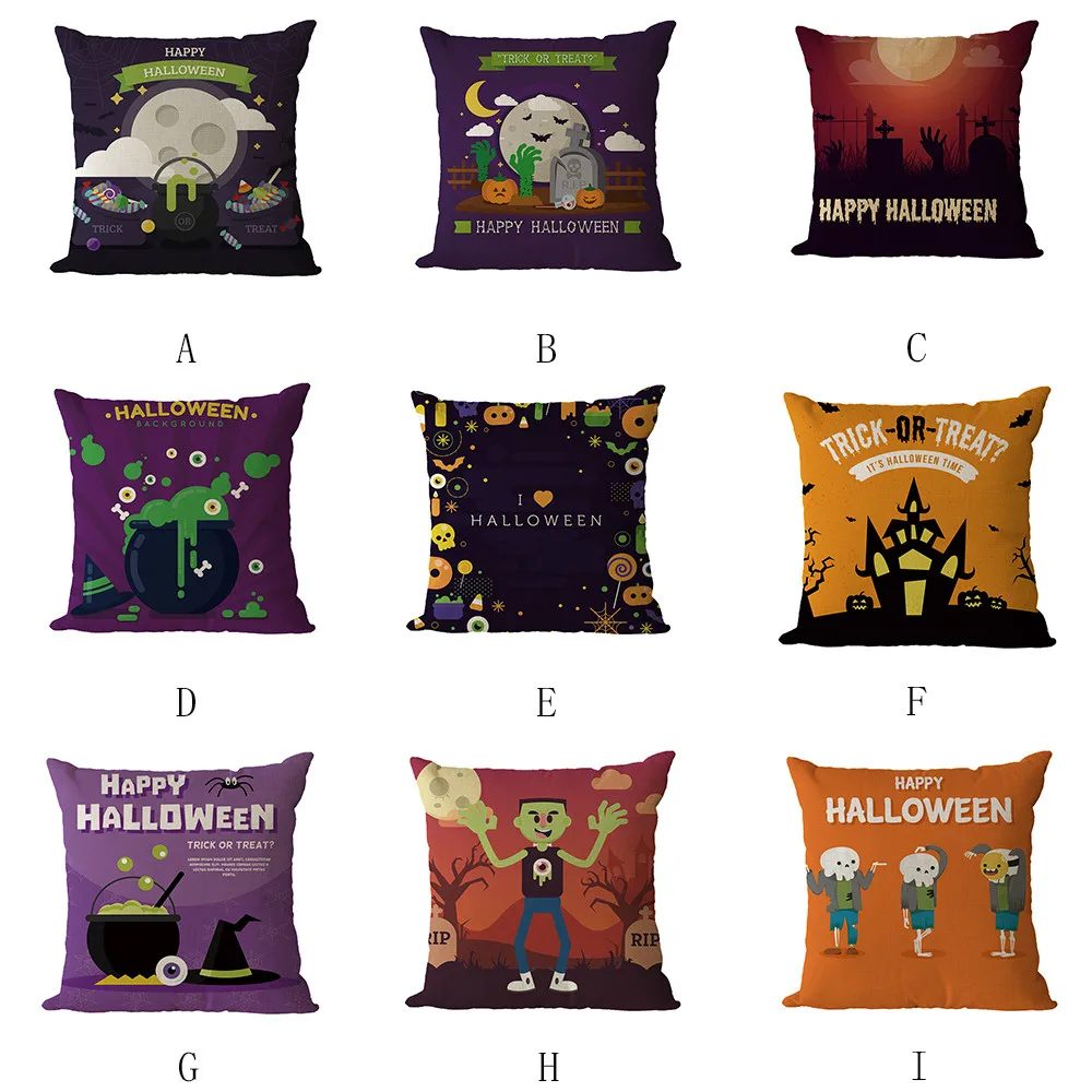 

Gacsidy Store Fashion Halloween Home Office Geometric Design Cushion Square Throw Pillow