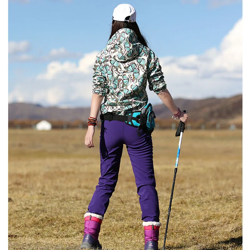 TRVLWEGO Women Hiking Pants Camping Skiing Trousers Outdoor Trekking Travel Soft Shell Windproof Keep Warm Waterproof Clothing