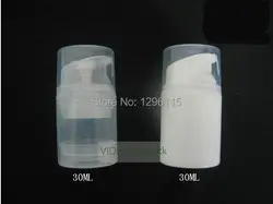 100 шт./лот PP 30 мл бутылка безвоздушного белый чистый цвет безвоздушный насос для лосьона крем термос
