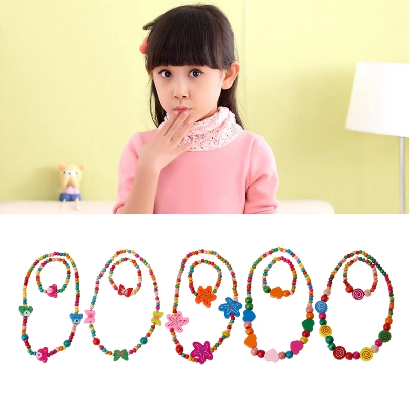 Princess Necklace Bracelet Jewelry Set Toddler Kids Costume Jewelry for