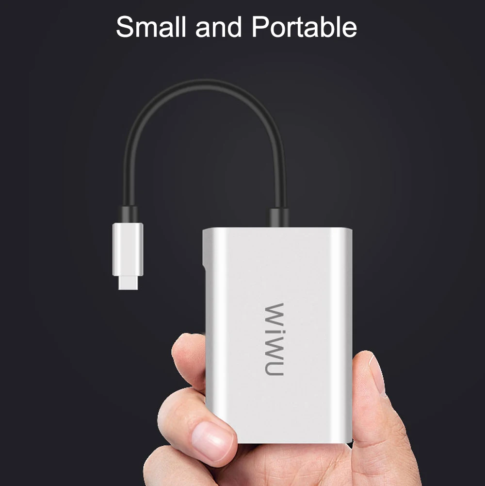 Адаптер WIWU Type c на HDMI VGA USB C Hub для MacBook Pro 4K Thunderbolt 3 Samsung Huawei адаптер типа VGA|USB-хабы| |