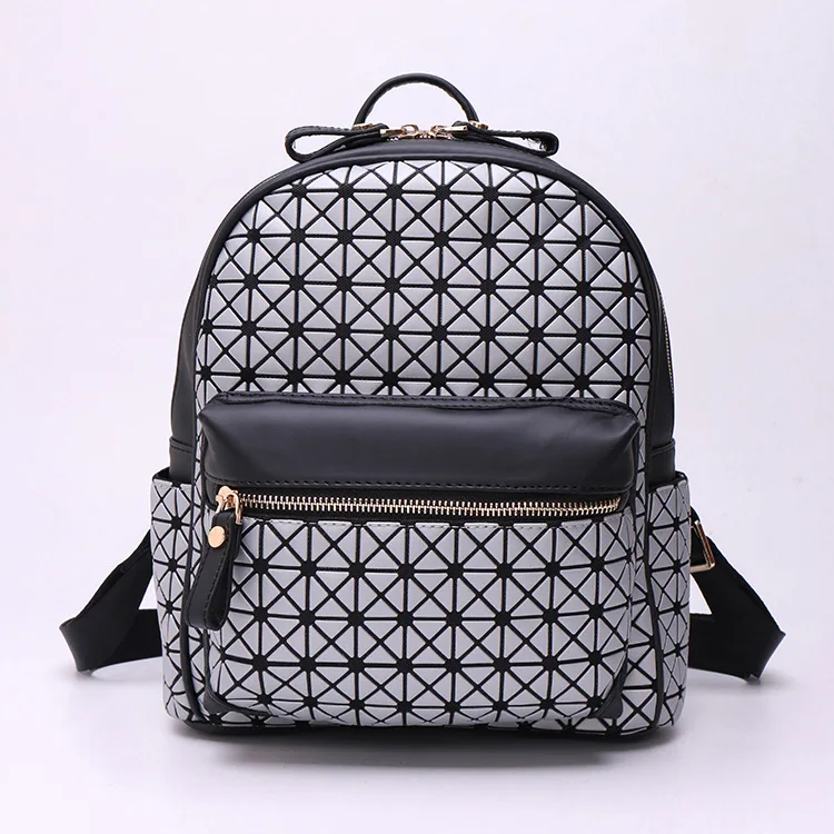 2016 Women Geometric Patchwork Diamond Lattice Backpack Youth Famous Brand Drawstring Bag Mochila Feminina Sac A