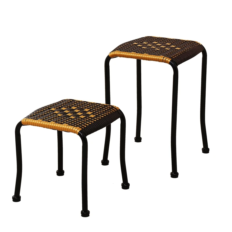 

15%Hand woven plastic stool home creative makeup stool child baby dining stool DIY rattan stool