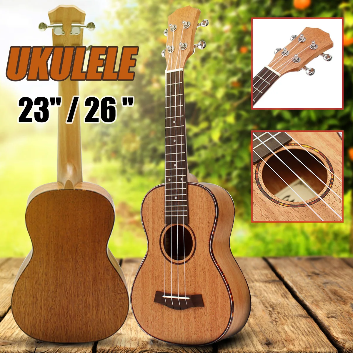 

Zebra 23" 26" 4 Strings Mahogany Concert Guitar Guitarra Rosewood Fretboard Bridge Ukulele Uke For Musical Stringed Instruments