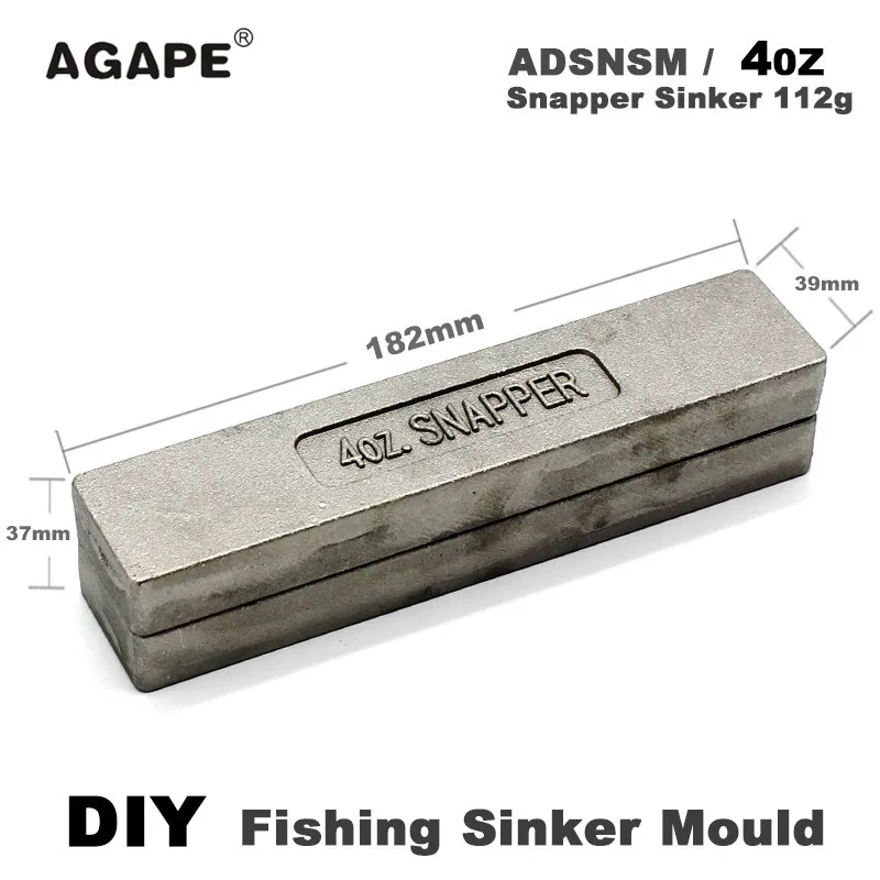 

Agape DIY Fishing Snapper Sinker Mould ADSNSM/4oz Snapper Sinker 112g 2 Cavities