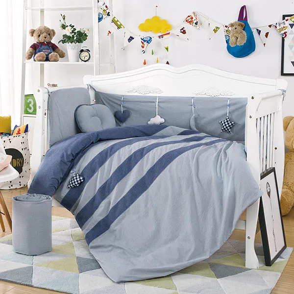 Модные хлопковые постельные принадлежности для малышей, многокомпонентный детский бампер - Цвет: 3(65cmx100cm)