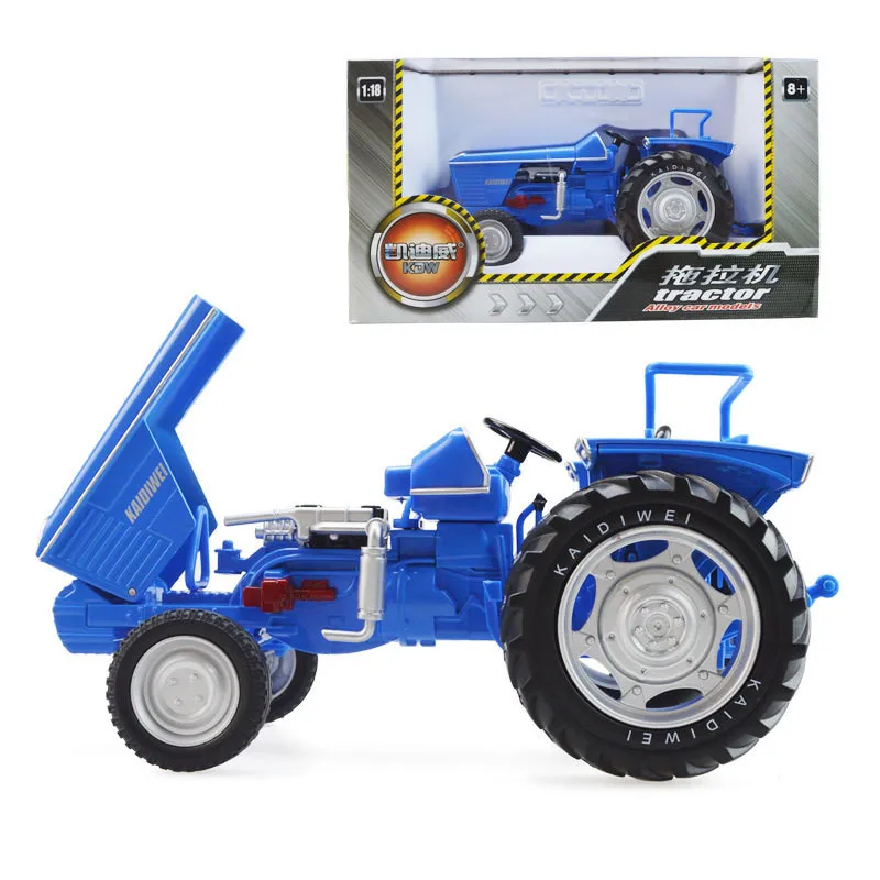 Литые и игрушечные транспортные средства, 1:18 тракторы из сплава, металлические инженерные автомобили, фермерские автомобили, высококачественная коллекционная модель - Цвет: Синий