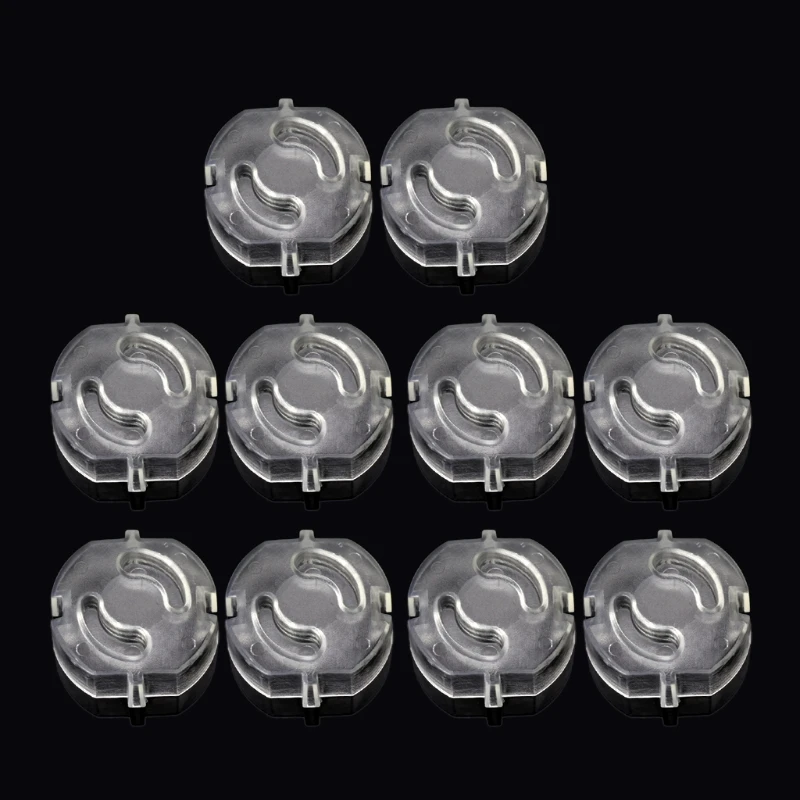 Safe 10pcs EU Kids Safety Electrical Outlet Cover Baby Protection Anti Electric Shock Transparent Clear ABS Material