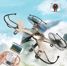 Mais novo 2.4G 6 Eixos Giroscópio WI-FI FPV Quadcopter micro zangão com câmera HD profissional câmera helicóptero