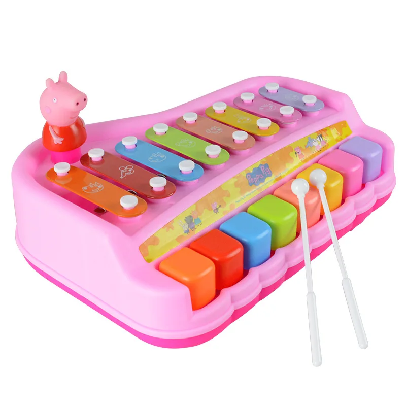 Peppa pig Toy Musical Instrument  Learning  Education Infant baby toy knock on the piano eight-tone piano children  musical toys