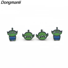 P3194 Dongmanli милые инопланетяне дети серьги гвоздики для женщин Эмаль Нержавеющая сталь пирсинг ювелирные изделия из Кореи подарки для девочек