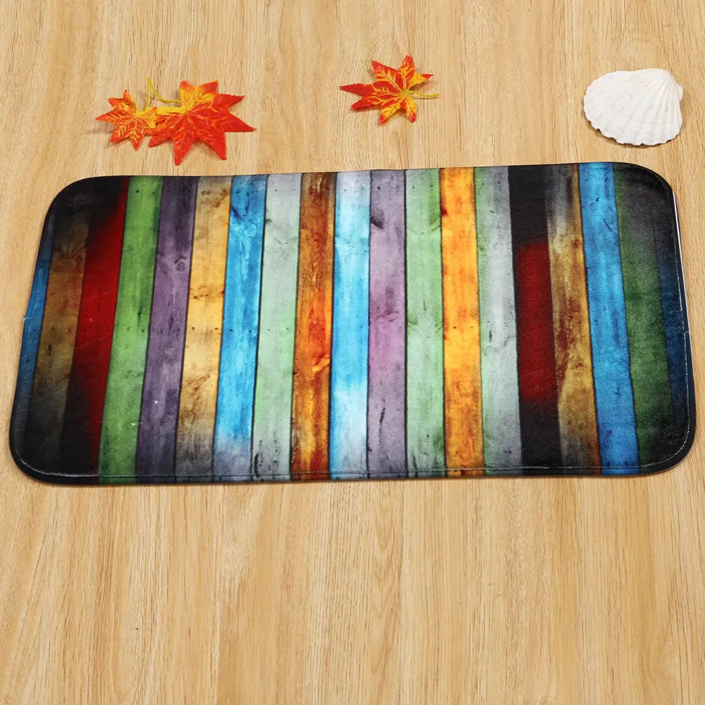 

Bath mat 1PC New Colorful Wooden Home Bedroom In Front Of Non-Slip Mats Carpet bathroom alfombra bano