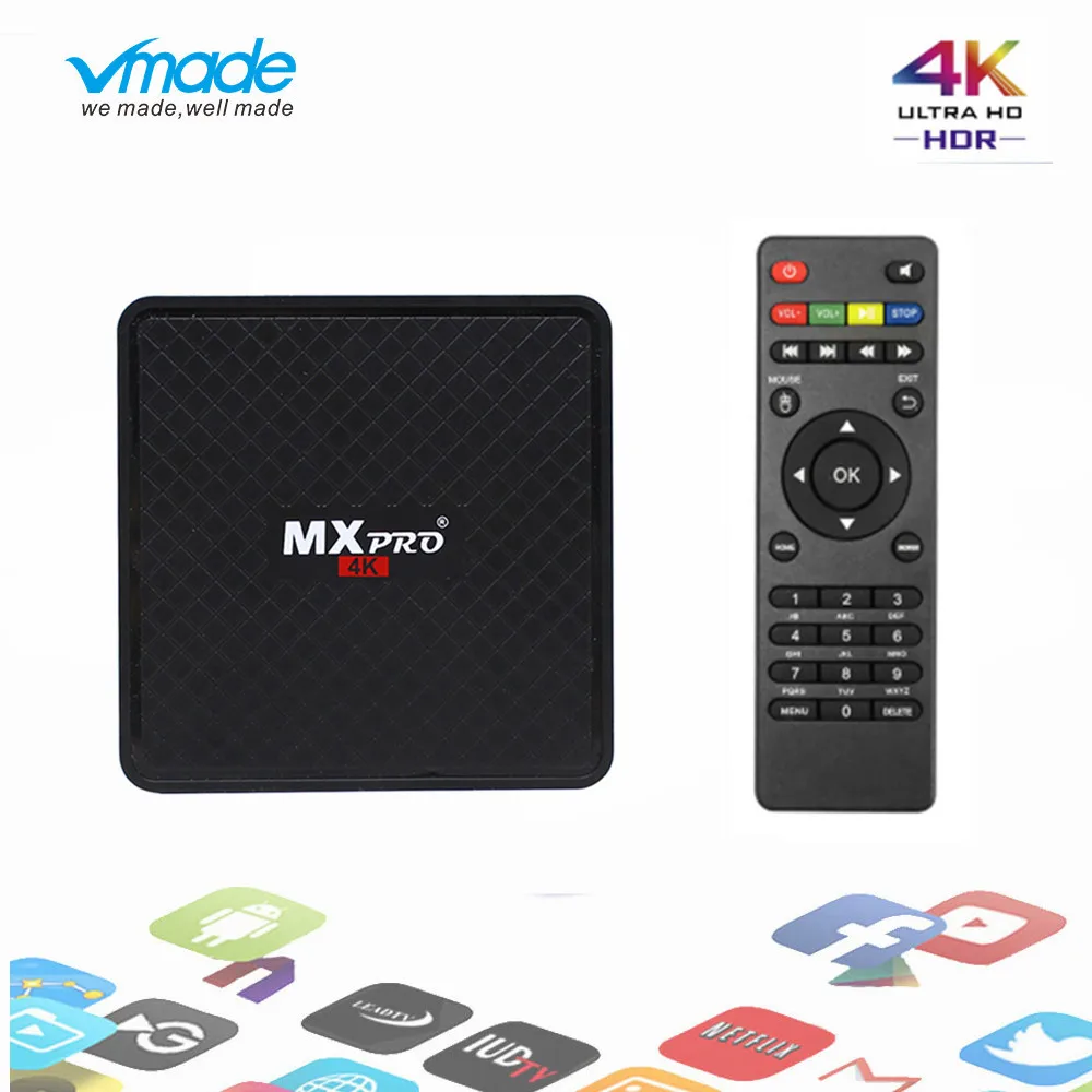 Vmade оригинальный V96S Android 7 0 мини-медиаплеер Allwinner-H3 H.265/HEVC поддерживает YouTube wifi 1080p 4K
