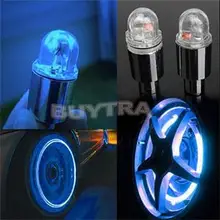 2PCS/Set Red Blue Bike Bicyclea Durable Car Wheel Tire Valve Caps Neon Lamp Bicycle Light Bike Accessories