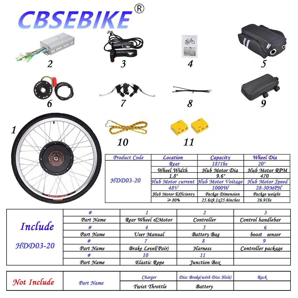 Ebike высокоскоростной конверсионный комплект 36v500w 48v500w 48v1000w 20 дюймов Мотор Ступицы заднее колесо HDB01-20 - Цвет: 20inch 48V1000W HDD3