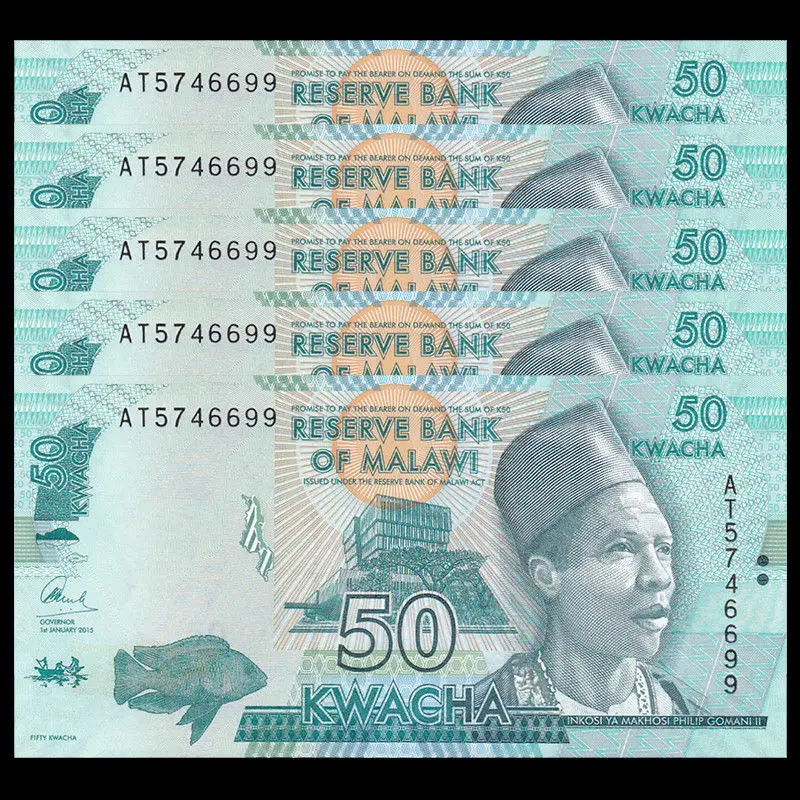 2016 P-64 New Unc Malawi 50 Kwacha
