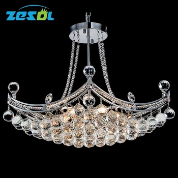 

ZESOL Modern Crystal Chandelier Lighting Ceiling Lamp Transparent Color For Living Room