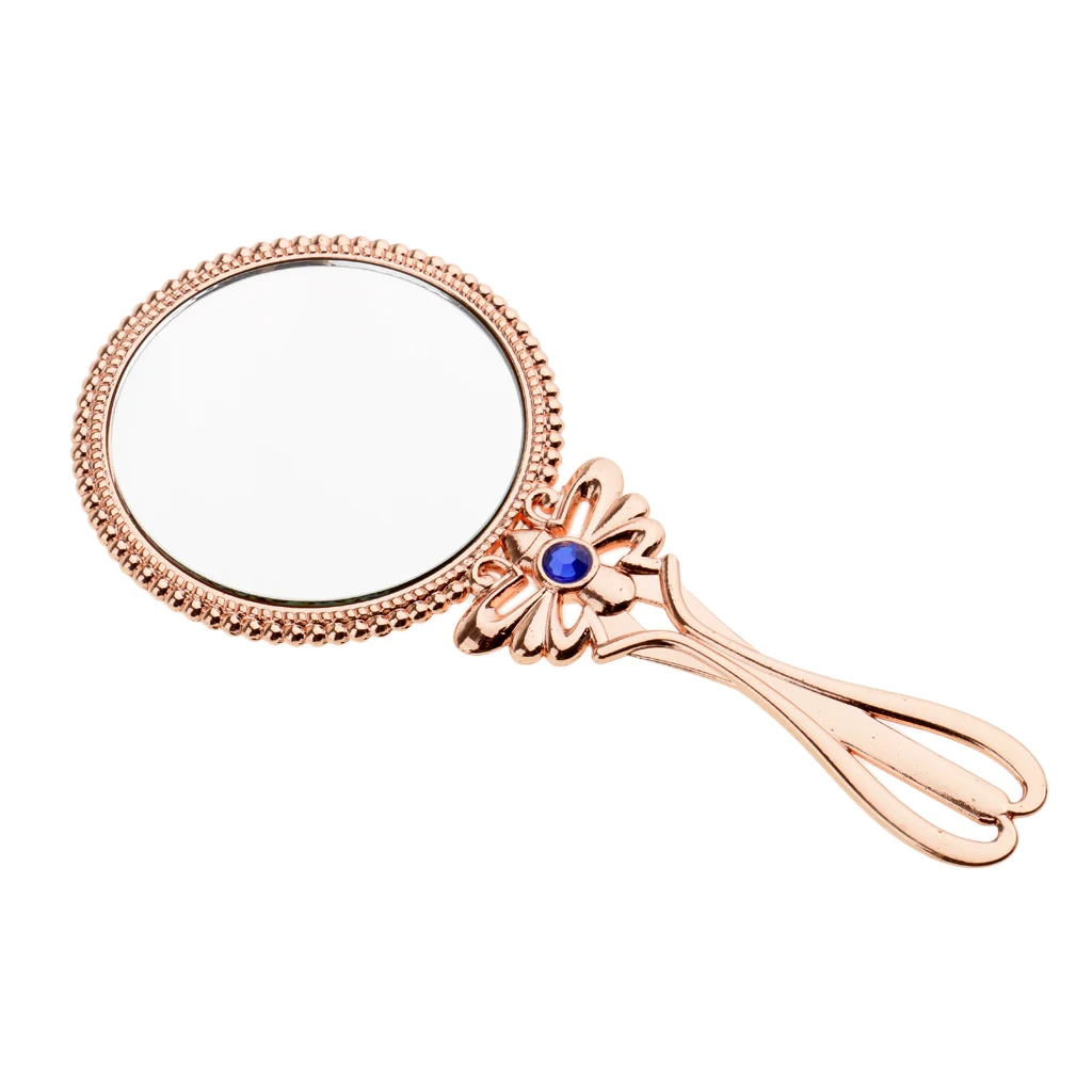 Vintage Handheld Cosmetic Ladies Mirror for Makeup Beauty Retro Magic Makeup Hand Mirror for Travel Makeup Tool