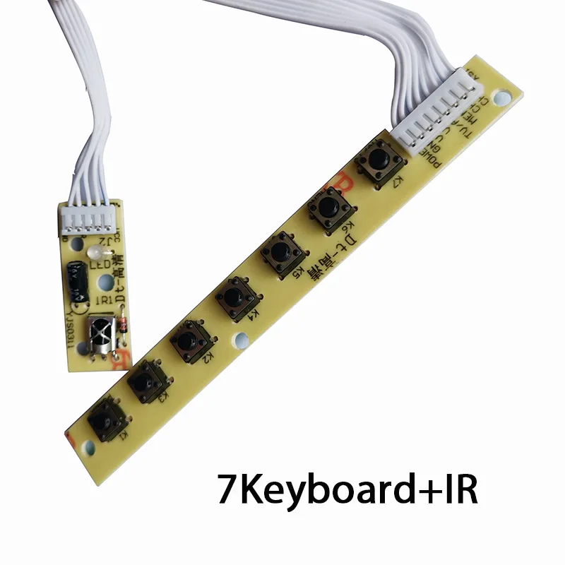 

Universal 7 keys keyboard plate LCD TV accordance keypad infrared receiver FOR v59 v29 v56 3463.A1 3663 SKR.03 MSD338 free ship