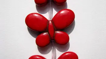 

high quality turquoise cute carved butterfly hot red multicolor jewelry beads 25x35mm --3strands 16"/per