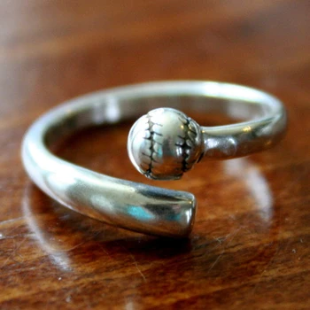 

Baseball Ring- Softball Jewelry Adjustable Sports Team Gift Player