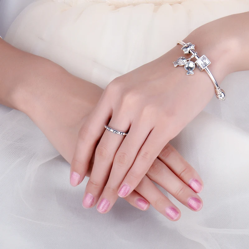 Ювелирное винтажное штабелируемое кольцо из бисера, 925 пробы, серебряные кольца для женщин, новинка, лучшее ювелирное изделие, подарок для девушек