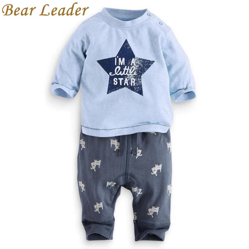 Bear Leader Clothing sets 2017Fashion New style baby boys clothes Cotton boy letter star long sleeve suits children clothing