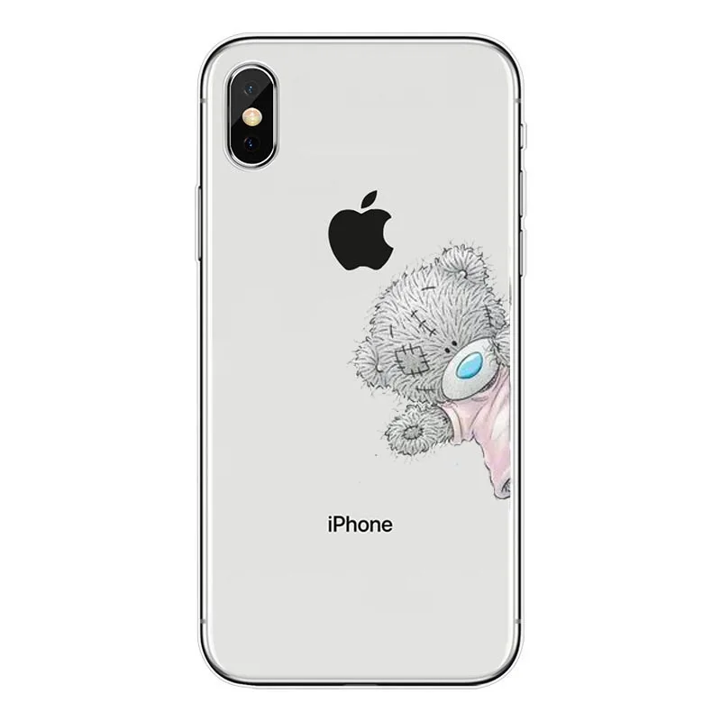 Плюшевый Тедди Me To You Bear Мягкий ТПУ силиконовый прозрачный чехол для телефона iPhone 11 11Pro MAX 5 5S SE 6 6S 7 8plus X XR XS максимальный чехол - Цвет: TPU