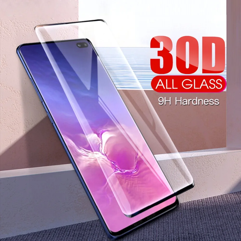 

30D Full Screen Protective Glass On The For Samsung Galaxy Note 10 Plus 10+ 9 8 S10e S10 S9 S8 Plus Tempered Glass Cover Film 9H