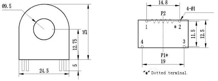 5 шт. DL-CT1005A 10A/5mA Износ Тип сердечника AC миниатюрный трансформатор тока сенсор 4,9