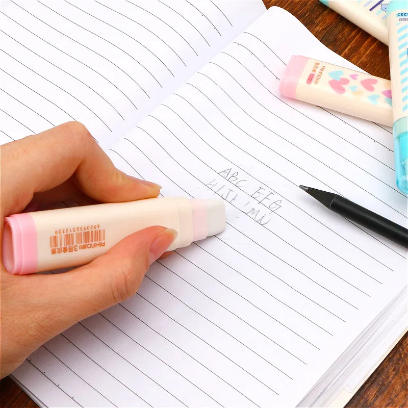 New Creative Flower Heart Rubber Erasers Lovely Stripe Pencil Eraser For Kids Gift Creative Korean Stationery Novelty Item