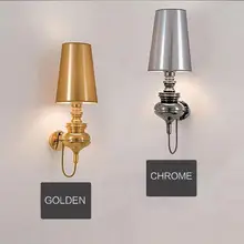 Книги по искусству Studio гвардии бра Золото Серебро Тень Бра для столовой Abajur спальня французский крыльцо Крытый Настенные светильники свет