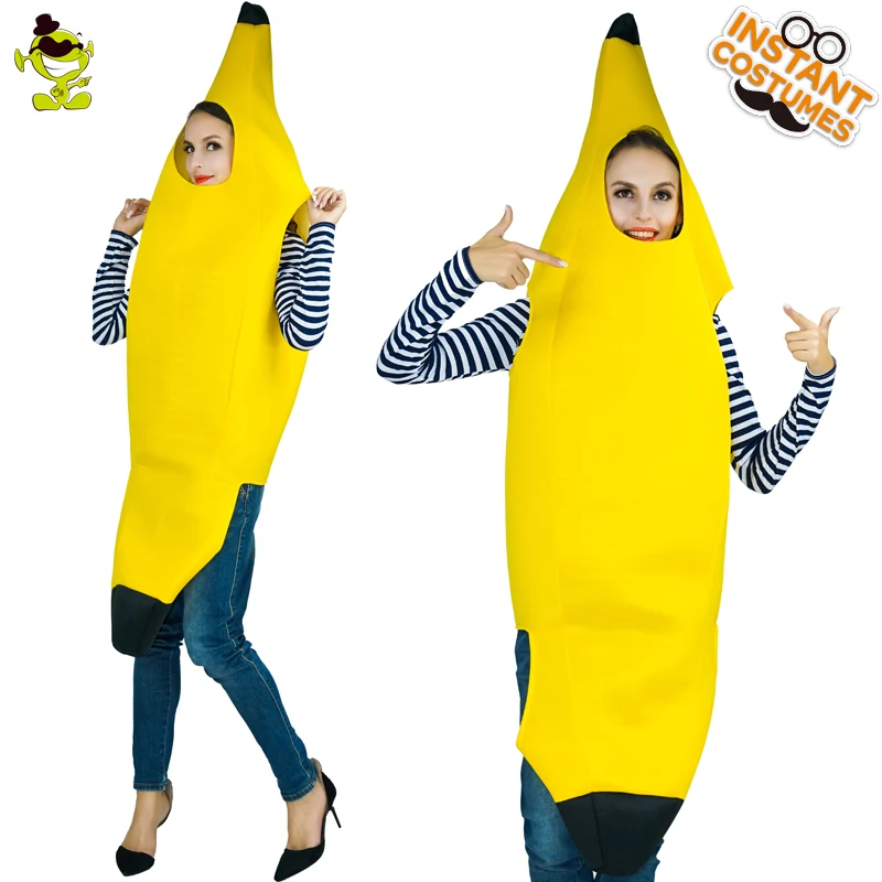 Women Peeled Banana Costume Peeled Funny Fruit Unisex Jumpsuit Christmas Costume