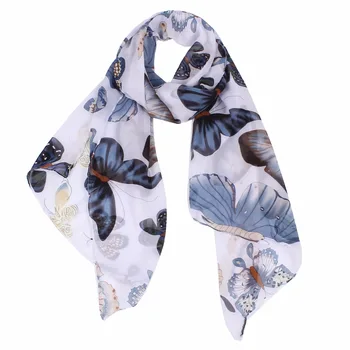 

Fashion Women Scarves animal butterfly Printing Soft Long Wrap Scarf 2019 New Ladies Chiffon Shawl Scarves 160*50cm