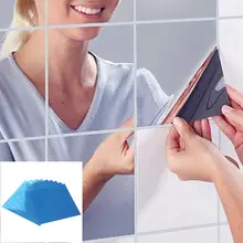 Mozaik Yapıştırıcı Dekor Ayna Kare Duvar 3d Makyaj Odası ile 9 Adet/6 adet Çıkartmalar
