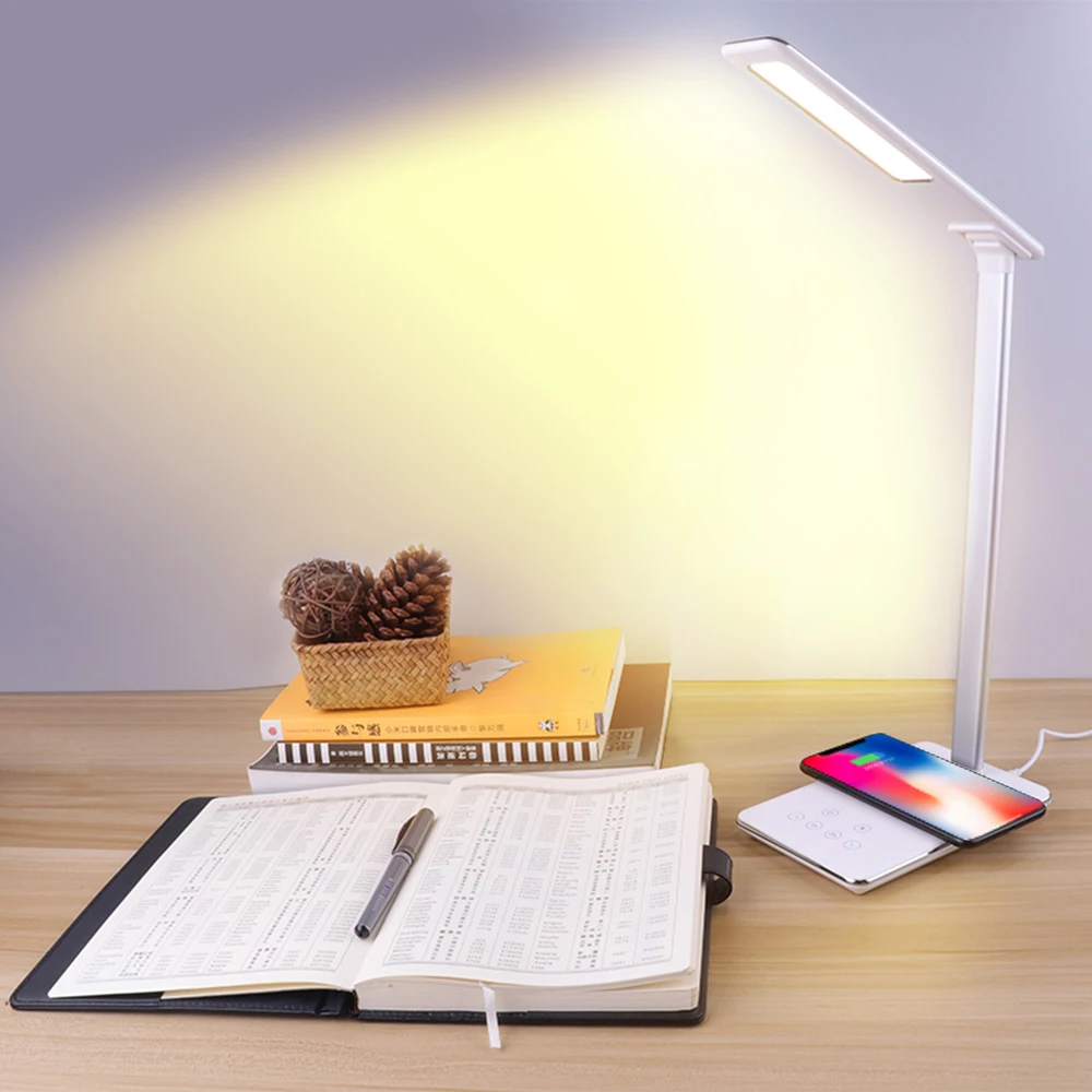 

Table Lamp Led Desk Lamp Touch Clip Study Lamps Flexo Magnifier Gooseneck Desktop Usb Table Light Rechargeable 4 Light Color