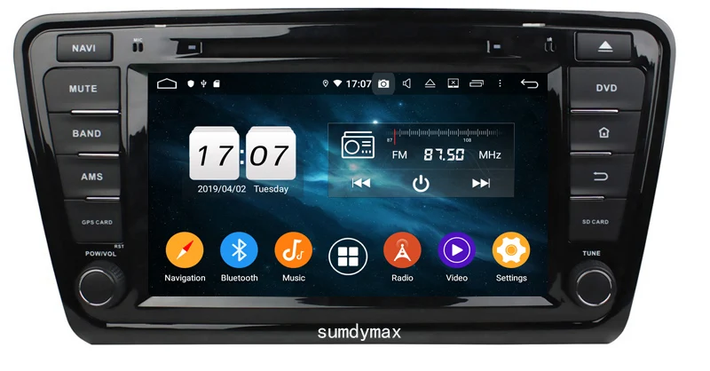 Cheap Android 9.0 Two Din 8 Inch Car DVD Player Stereo System For skoda OCTAVIA 2014-2016 with 4G RAM 64G ROM built in wifi 4