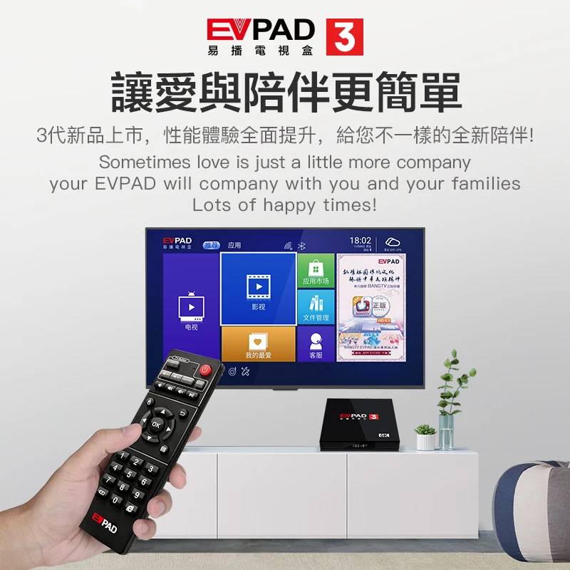 [Подлинный] iptv EVPAD3 tv box с бесплатным ТВ для Индонезии, Гонконга, TW, Кореи, Японии, Индии, Сингапура, малайского китайского fm evpad pro plus