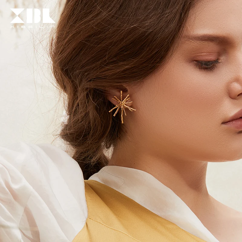 

2019 New Simple Hipster Metal Earrings Female Temperament Fashion Personality Short Hundred Matching Accessories