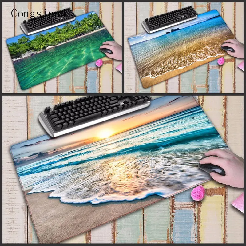  Congsipad Beach wave Super Large Size Mouse Pad Natural Rubber Material Waterproof Desk Gaming Mous