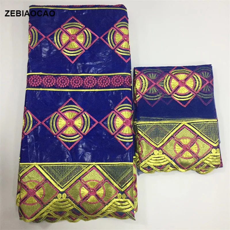 

ZEBIAOCAO African Bazin fabric riche getzner brode getzner riche fabric with 2yards tulle lace, new style with beads.