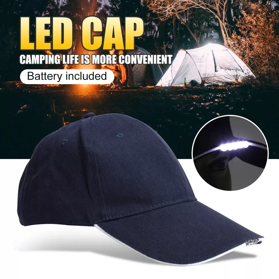 

LED Light Baseball Cap Headlight Baseball Cap Fashion LED Lighted Hat Night Cap Headlamp Head Lamp Lantern For Camping Cycling