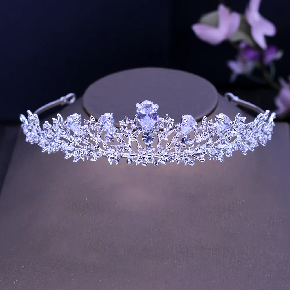 Slbridal Art Deco Crystals Rhinestones Alloy Cubic Zircon Wedding Tiara Cz Bridal Queen Princess Pageant Party Crown Bridesmaids Wedding Tiara Cz Tiaracrown Crown Aliexpress