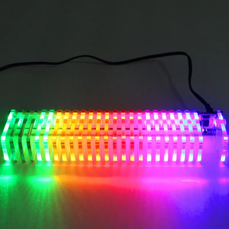 Elecrow K25 Crystal DIY LED Music Spectrum Analyzer USB 3D LED Light Cube Kit Audio RC Spectrum DAC For Music MP3 Amplifier