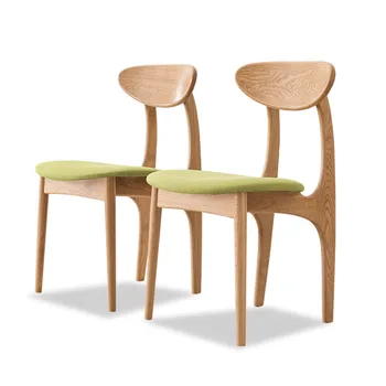 

Modern solid wood dining chair Simple table dining chair combination white oak casual cafe restaurant study Japanese chair