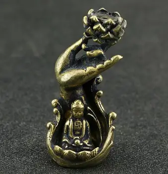 

Pure Bronze Buddhist Torrent Backflow Cigarette Thread Incense Insert Brass Sitting Buddha Sakyamuni Zen Tea Buddha Statue