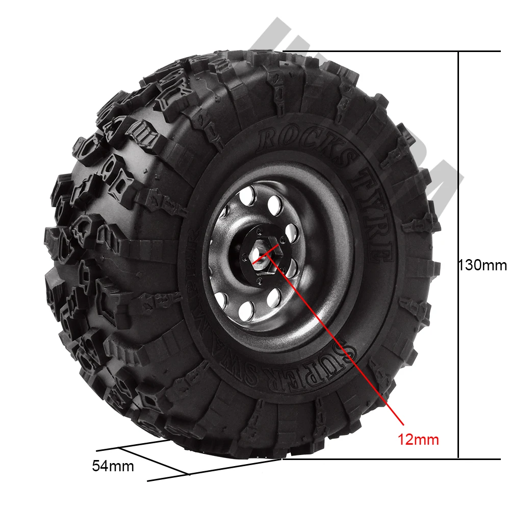 INJORA 4 шт. 2,2 резиновые шины и металлические Beadlock обод колеса для 1:10 RC Рок Гусеничный осевой SCX10 90046 90060 RR10 AX10 Wraith 90056