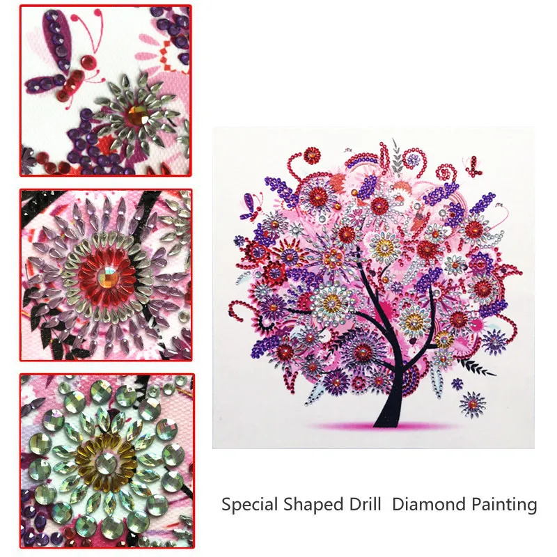 Алмазная вышивка Зимний цветок дерево специальная форма алмазная живопись Вышивка Стразы 5D алмазная DIY кристальная живопись