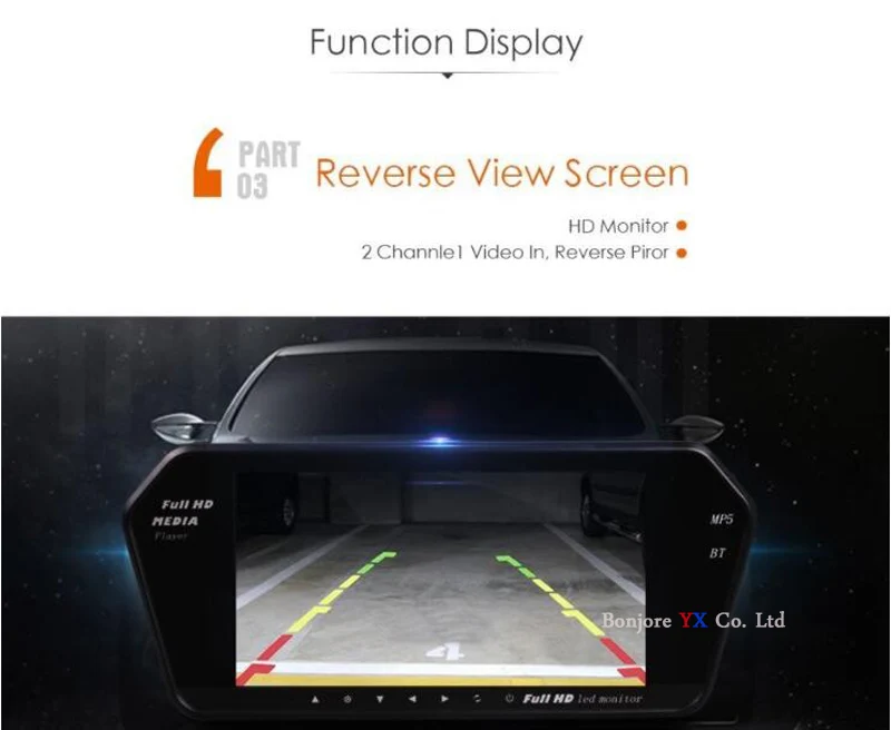 Koorinwoo Высокое разрешение 1024x600 7 lcd TFT автомобильный монитор заднего вида зеркальный экран TF USB слот Bluetooth MP5 автомобильный монитор для автомобиля